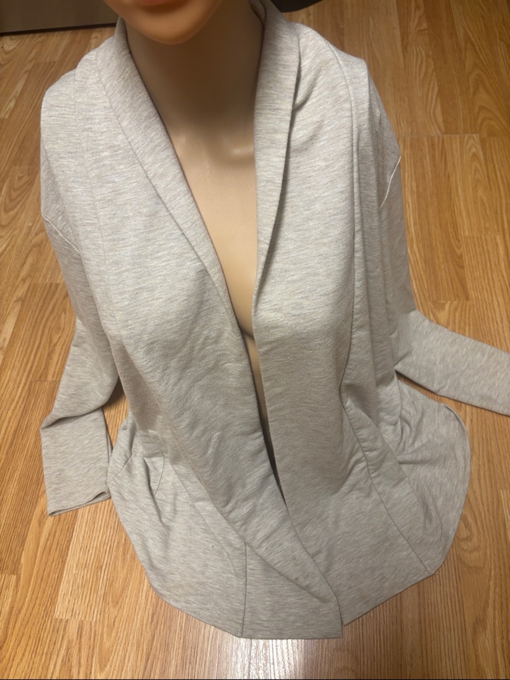 A New Day Light Gray Open Front Shawl Collar Cardigan   Size Small